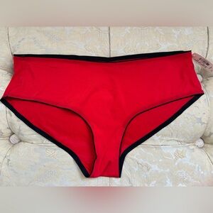 Victoria's Secret Red with black trim hip hugger panty